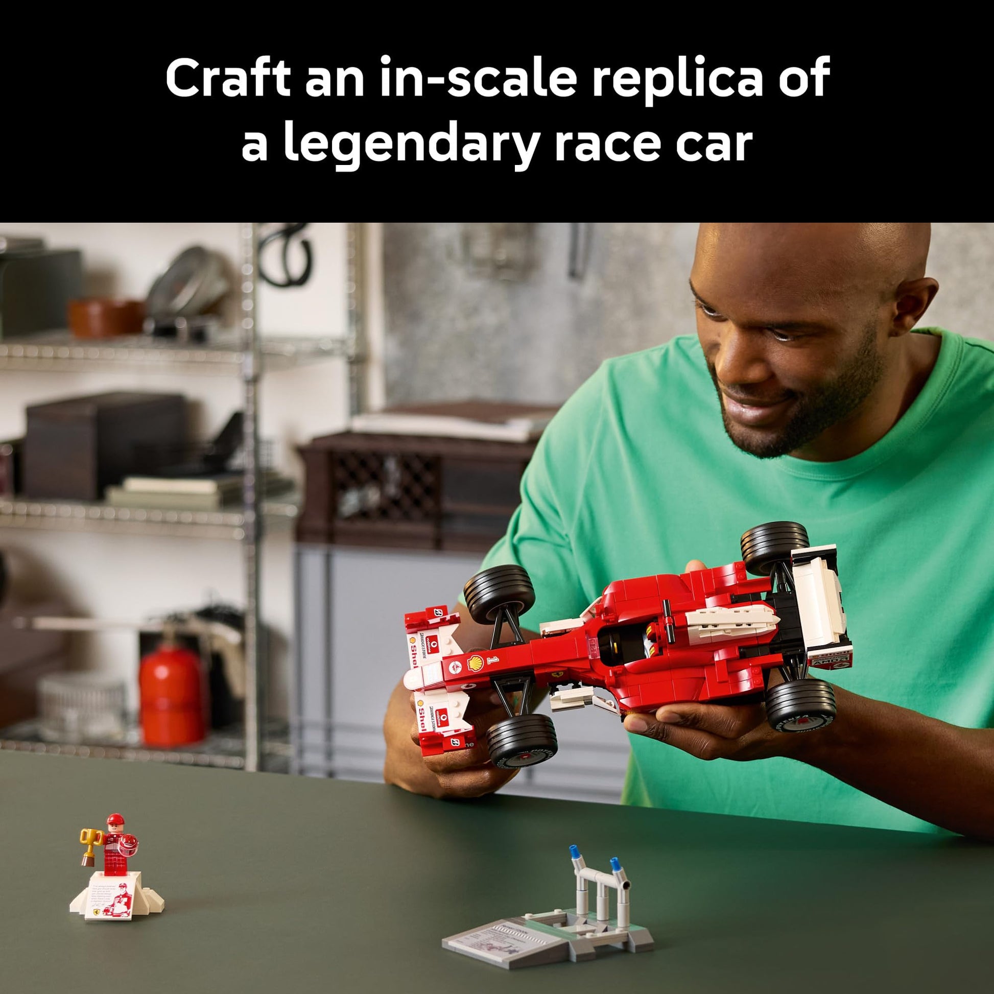 LEGO Icons Ferrari F2004 & Michael Schumacher Building Set for Adults, Ages 18+ - Ferrari F1 Bedroom, Home Office, Desk Decor - Gift Ideas for Men, Women & Fans - 11375 - Available at All In One Marketplace Canada