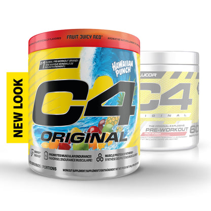 Cellucor C4 Original Pre Workout Powder - Sugar Free Preworkout Energy for Men & Women - 150mg Caffeine, Beta Alanine, Creatine - Hawaiian Punch Fruit Juicy Red, 60 Servings Cellucor