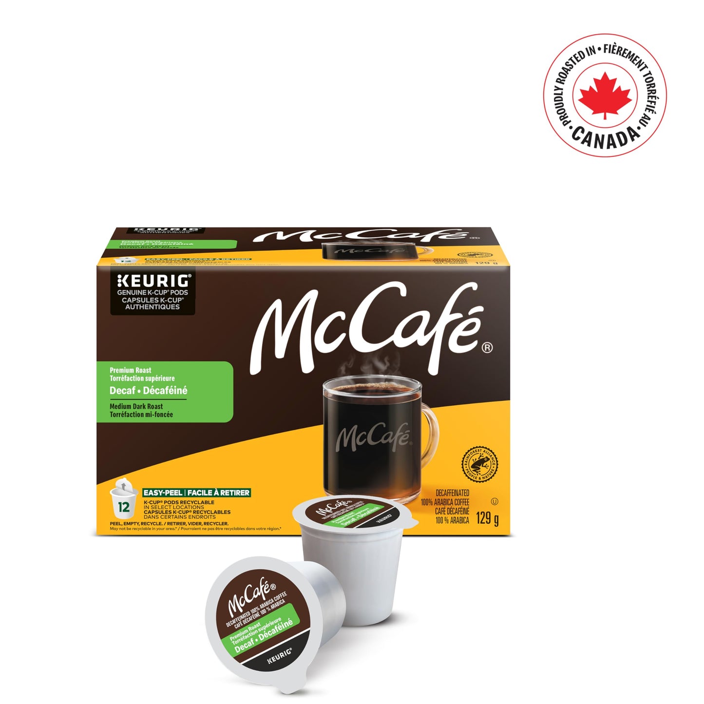 McCafé Premium Medium Dark Roast Decaf K-Cup Coffee Pods, 72 Count, For Keurig Coffee Makers