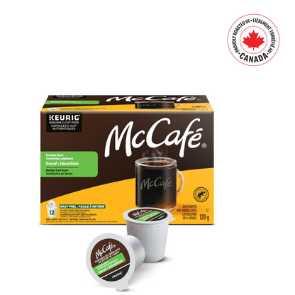 McCafé Premium Medium Dark Roast Decaf K-Cup Coffee Pods, 72 Count, For Keurig Coffee Makers