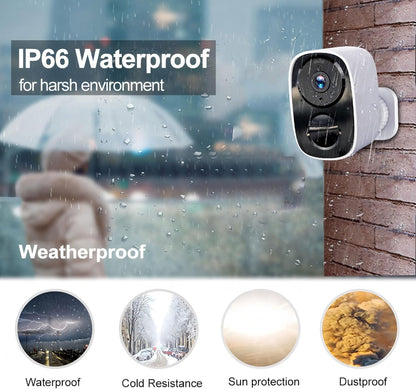 Wireless Security Camera 2Pack- Outdoor WiFi Security Cameras, Color Night Vision, AI/PIR Detection, 2-Way Talk, Cloud/SD, Weatherproof, Battery Powered Outdoor Cameras for Home Security Outside