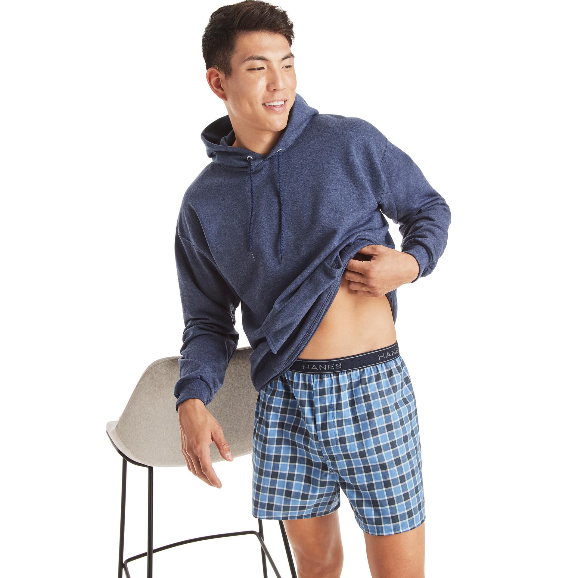 Hanes Men's 4 Pack FreshIQ Cotton Woven Boxer, Assorted, Medium Hanes