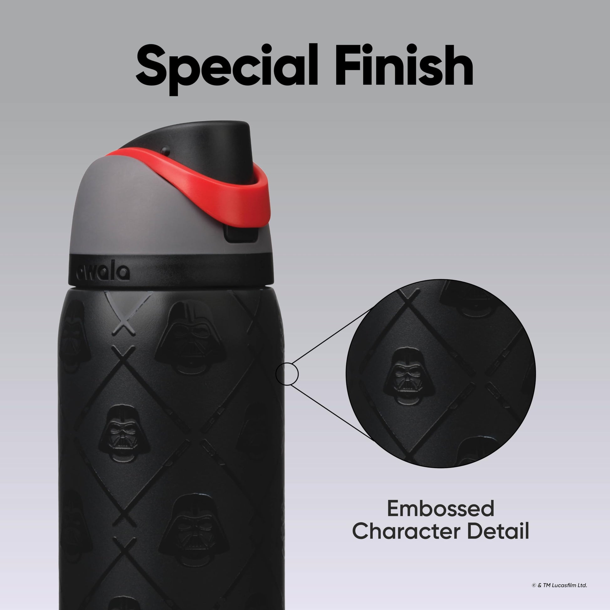 Star Wars Owala FreeSip Insulated Stainless Steel Water Bottle with Straw, BPA-Free Sports Water Bottle, Great for Travel, 32 Oz, Darth Vader Owala