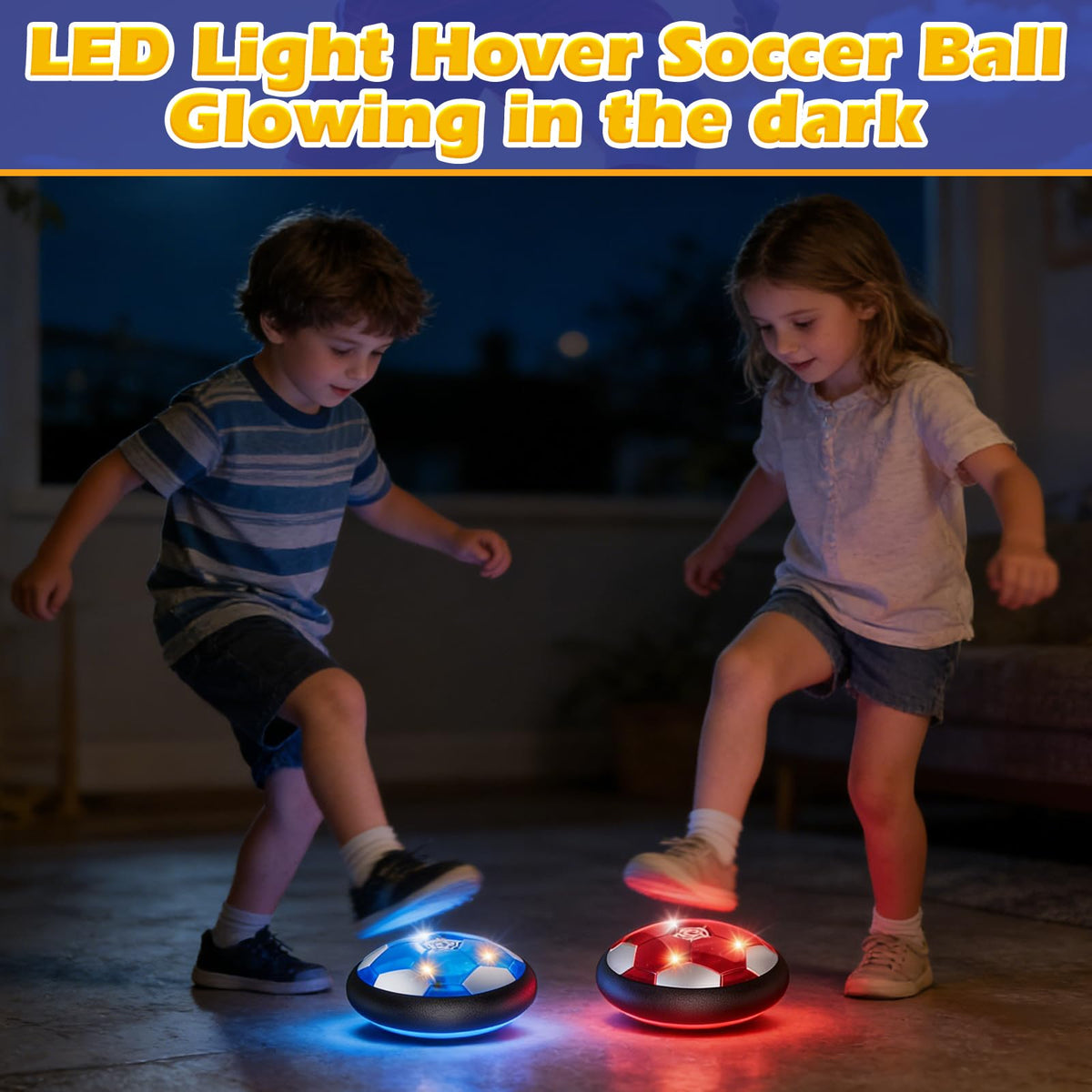 2Pcs LED Hover Soccer Ball Indoor Toys for 3-12 Year Old Boys Girls Christmas Birthday Gifts for 3 4 5 6 7 8 9 10 Years Old Kids Air Floating Soccer Toy Toddler Games Foam Bumper 🍁 All In One Marketplace Canada