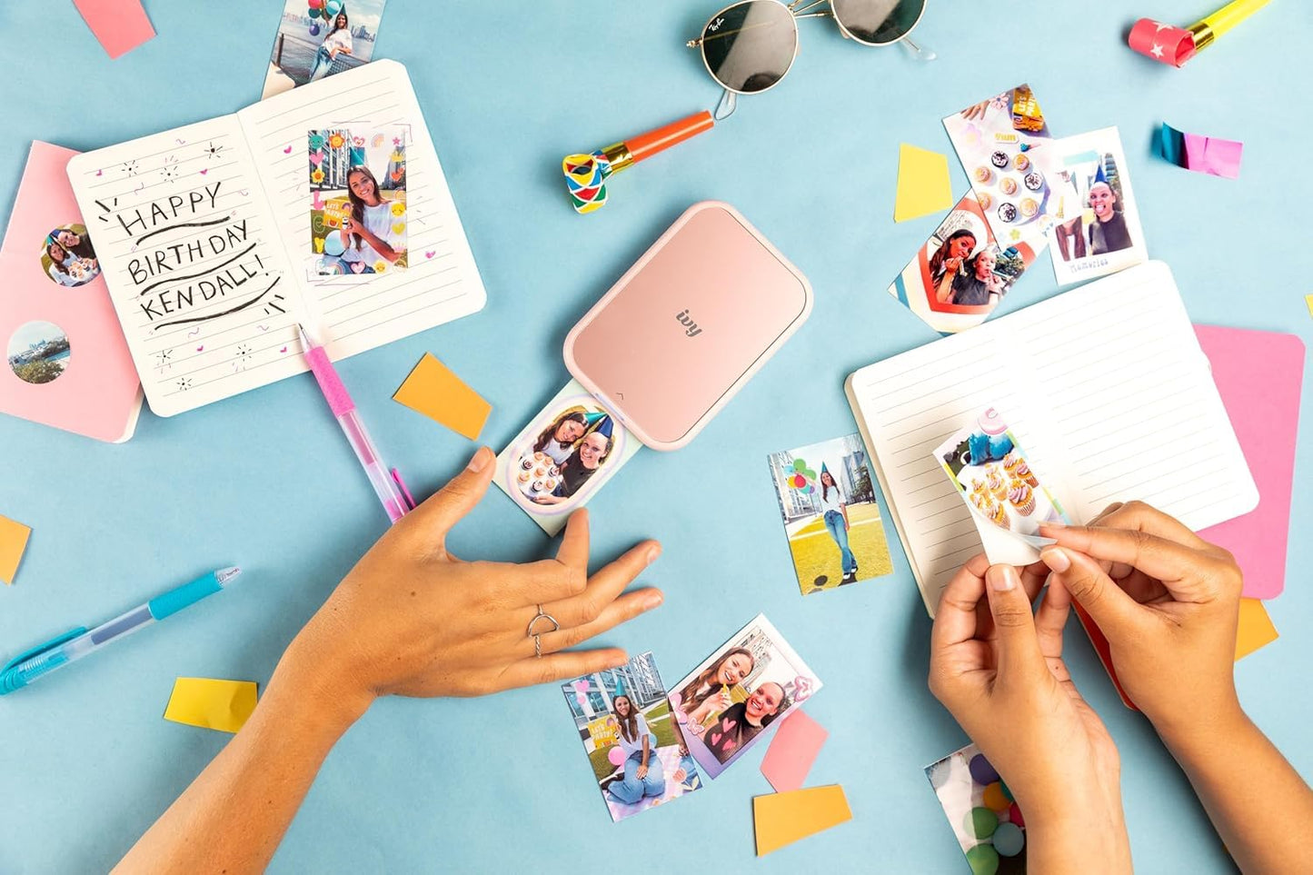 Canon Ivy 2 Mini Photo Printer (Mini Blue), Bluetooth Portable Smartphone Printer for iOS & Android, Bundle with 10 Zink Sticky-Back Photo Prints, LED Light Bar, Protective Case & USB Cable 🍁 All In One Marketplace Canada