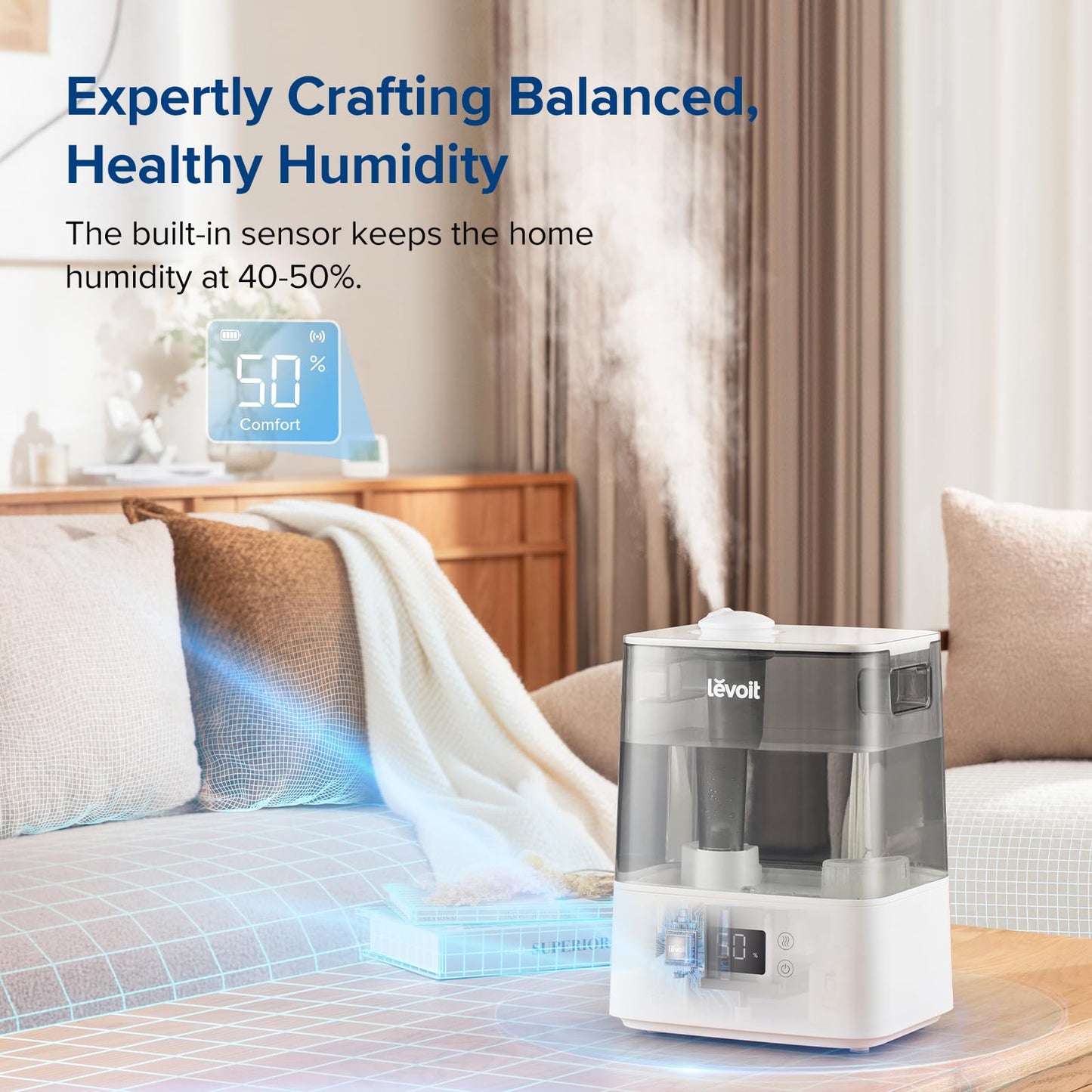 Levoit 6L Smart Humidifiers for Bedroom Large Room Home, Cool Mist Top Fill Levoit
