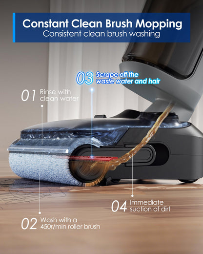 Tineco Floor ONE i5 Stretch Wet Dry Vacuum Cleaner,Vacuum & Mop in One Step,180° Lay-Flat Design,Anti-Tangle Design,Dual-Sided Edge Cleaning,Up to 30* Minutes Runtime,Large-Capacity Water Tanks - Available at All In One Marketplace Canada