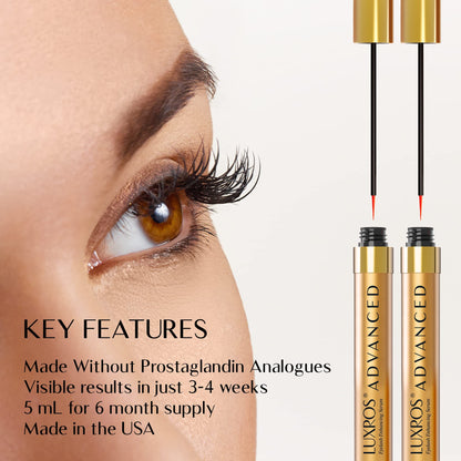 LUXROS Eyelash Serum 5 mL, Eyelash Enhancer Serum for Longer, Thicker Healthier Lashes, Made in USA, 5mL 6 Month Supply - Available at All In One Marketplace Canada