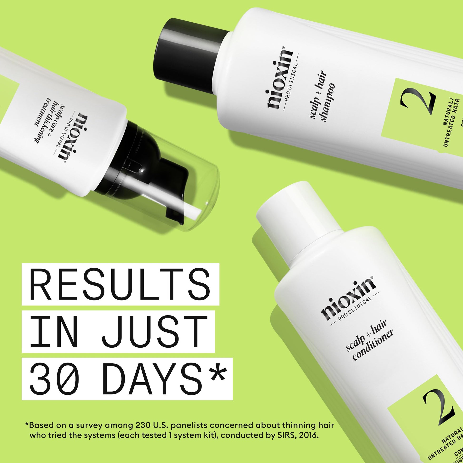 Nioxin Scalp + Hair Thickening System 2 - Hair Thickening System for Natural Hair with Progressed Thinning, Full Size (Packaging May Vary) - Available at All In One Marketplace Canada