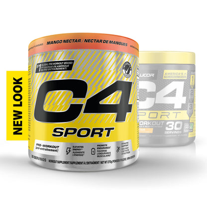 Cellucor C4 Sport Pre Workout Powder - Preworkout Energy with Creatine, Beta-Alanine, and 135mg Caffeine - NSF Certified for Sport - Mango Nectar, 30 Servings