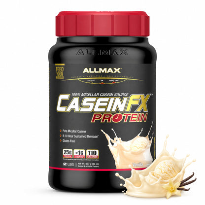 ALLMAX CASEIN-FX Casein Protein Powder, Vanilla, 2 lb, 27 Servings ALLMAX