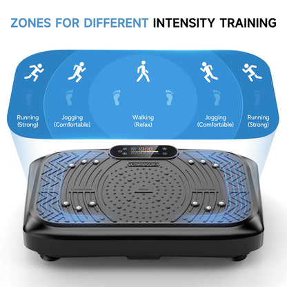 Vibration Plate Exercise Machine,Vibration Plate Machine 199 Adjustable Speed,Vibrating Plate Exercise Machine Automatic Mode P1-P7,Vibration Platform with Bluetooth 450 Lbs Capacity(Raven Black)