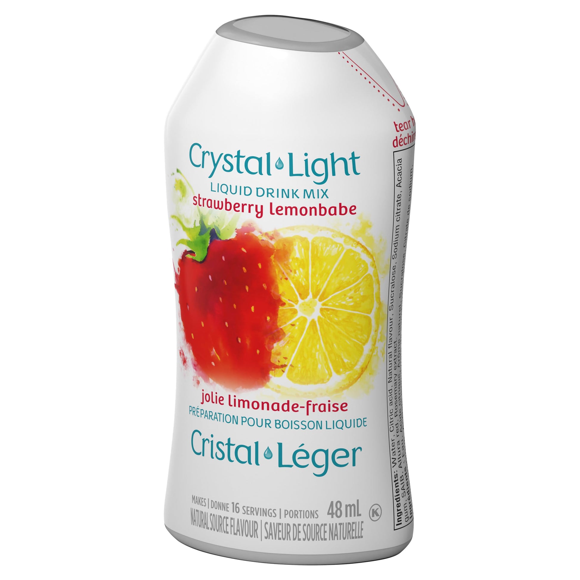 Crystal Light Strawberry Lemonbabe Liquid Drink Mix, 48 mL Bottle (Pack of 12) Crystal Light