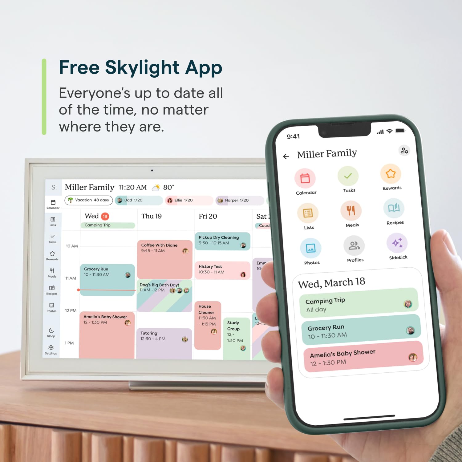 Skylight Calendar: 15-inch Wall Planner Digital Calendar & Chore Chart, Smart Touchscreen Interactive Display for Family Schedules – Wall Mount Included, Great for Organizing Your 2026 Calendar - Available at All In One Marketplace Canada