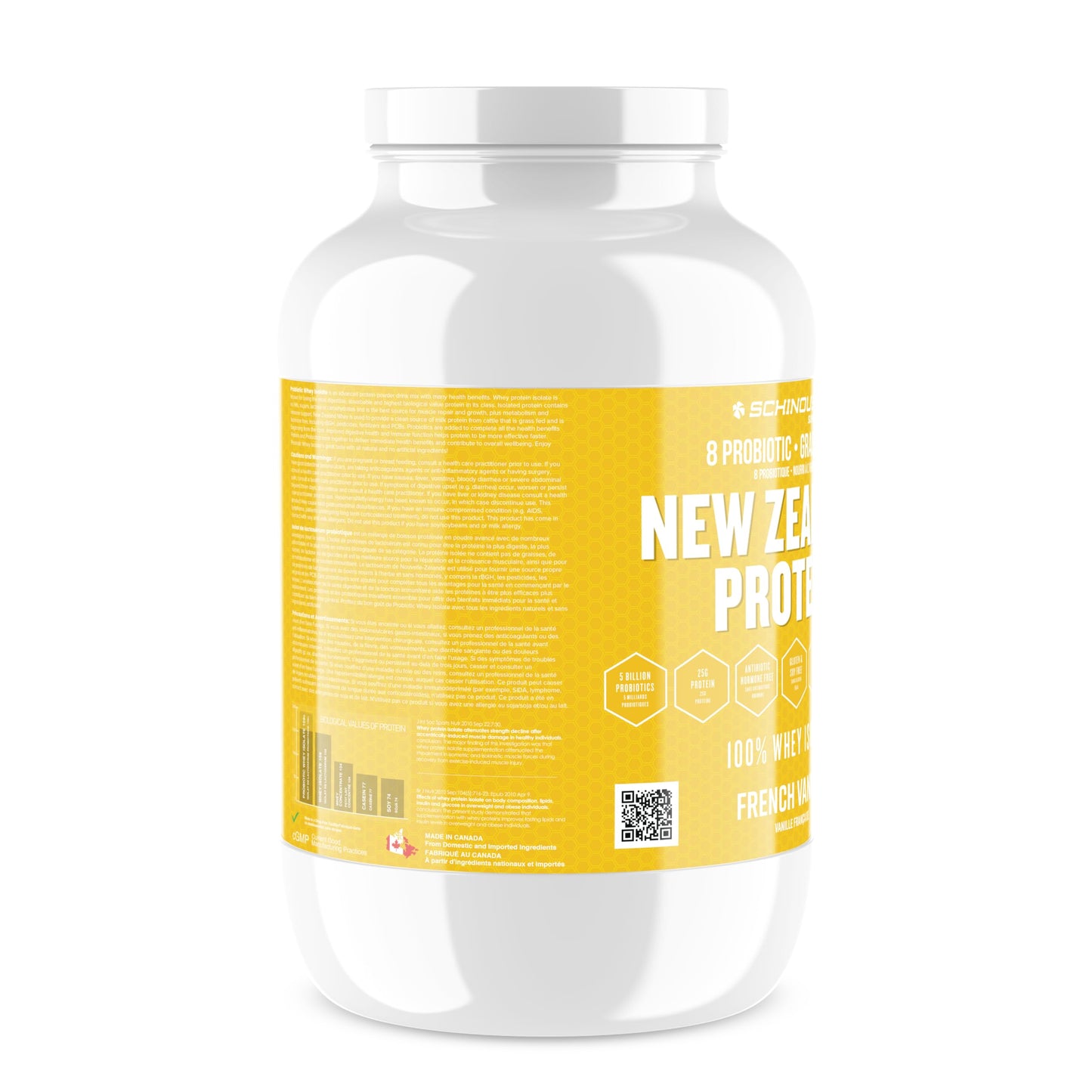 Schinoussa New Zealand Whey Protein Isolate - French Vanilla, 910g | 25g Protein Per Serving | Zero Sugar, 1g Carbs, 110 Calories