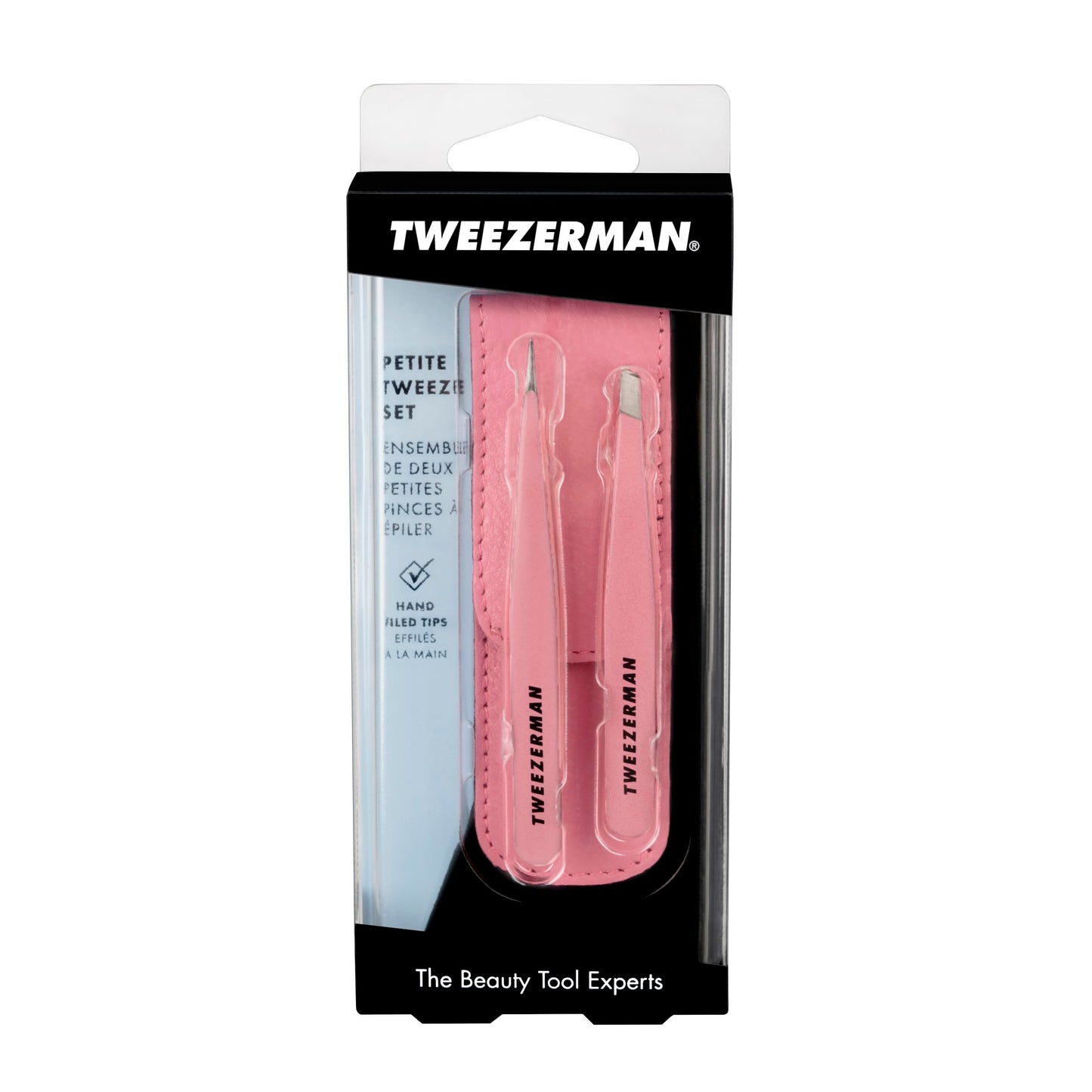 Tweezerman Exclusive Tea Rose Petite Tweeze Set - Tweezers for Eyebrows, Travel Tweezers for Eyebrows, Facial Hair, Ingrown Hair Tweezerman