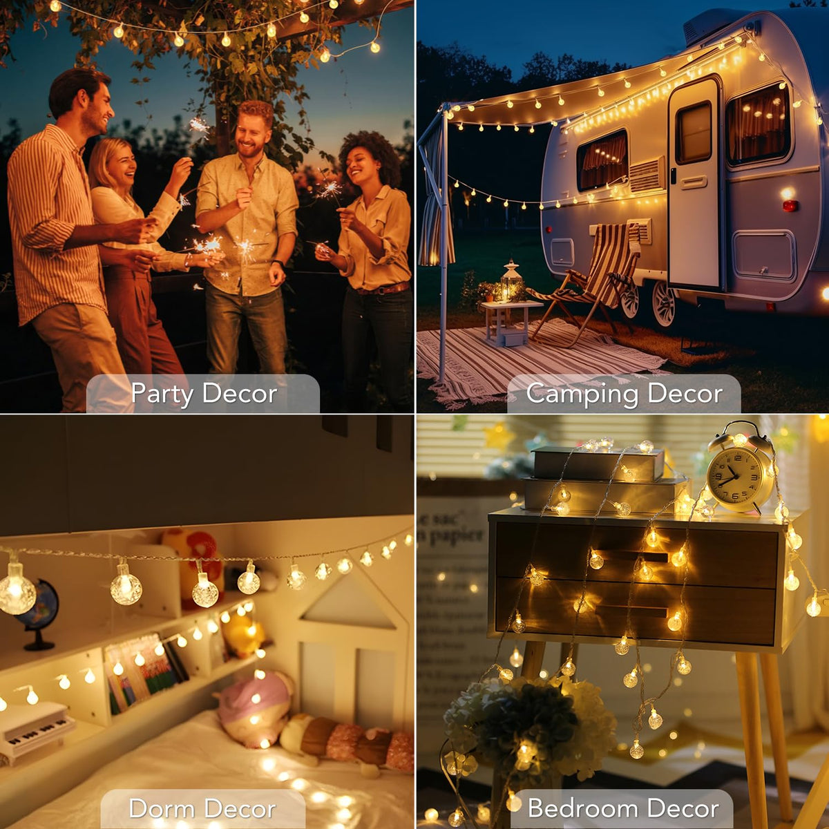 Metaku 16.4Ft 50LED Battery Operated Globe String Lights with Remote 🍁 All In One Marketplace Canada