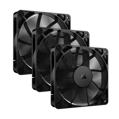 CORSAIR RS120 120mm PWM Fans – Daisy-Chain Connection – Low-Noise – Magnetic Dome Bearing – Triple Pack – Black 🍁 All In One Marketplace Canada
