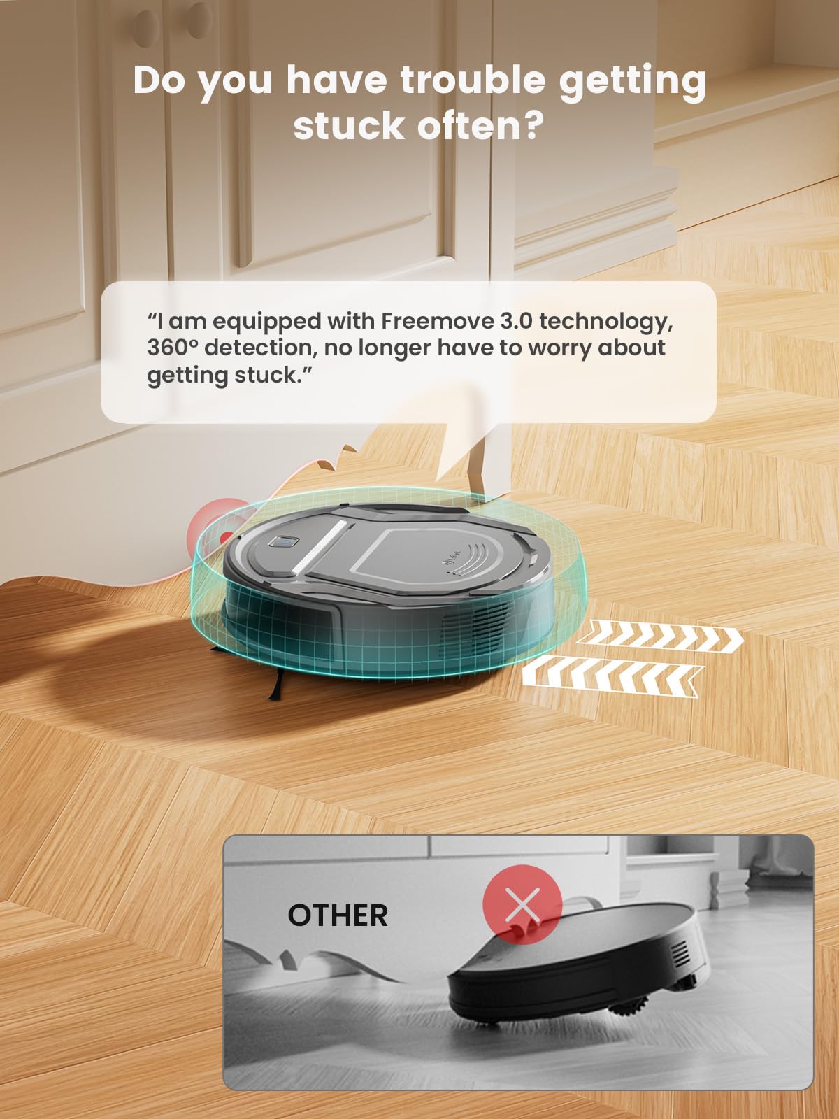 Lefant M210Pro Robot Vacuum Cleaner, 6 Cleaning Modes, 200 Mins Runtime, 4000Pa Suction, SmartSense Technology, Multi-Surface Cleaning, Ideal for Pet Hair and Hard Floor - Available at All In One Marketplace Canada