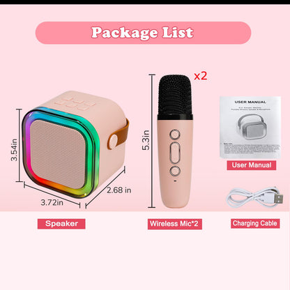 Mini Karaoke Machine for Kids Adults, Speaker with 2 Wireless Microphones 🍁 All In One Marketplace Canada