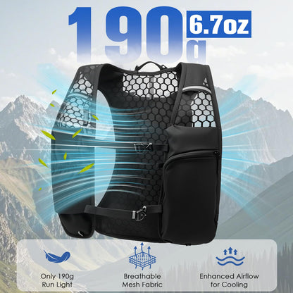 Zacro Running Vest for Men Women, Lightweight Hydration Vest with 2L Water Bladder, Adjustable No Bounce Fit, Breathable Reflective Vest for Marathon, Trail, Hiking, Cycling - Available at All In One Marketplace Canada