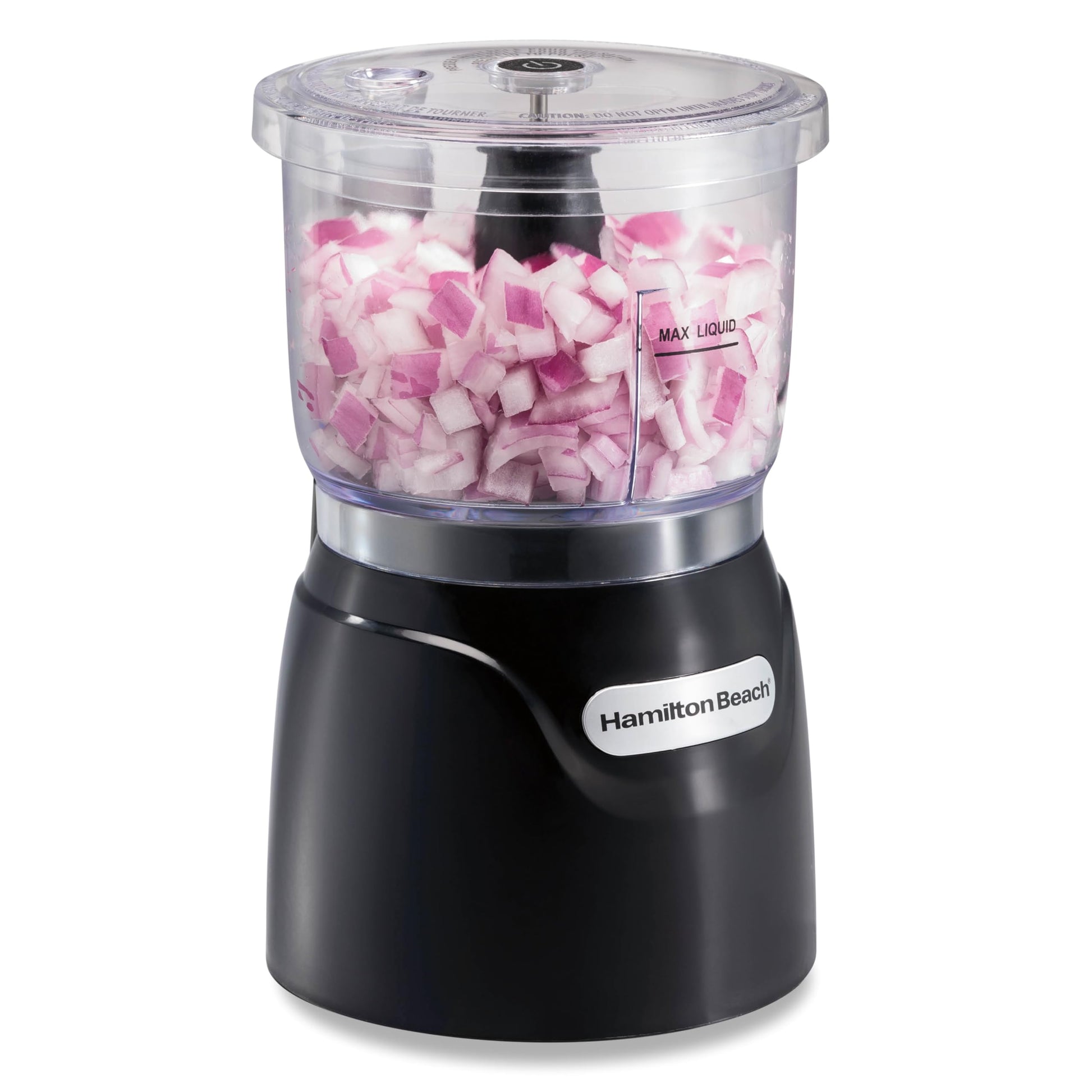 Hamilton Beach Stack & Press Food Chopper & Mini Food Processor, 350 Watts, 3 Cup Bowl, Stainless Steel Blades, for Chopping, Puree & Emulsify, Black, 72850G - Available at All In One Marketplace Canada