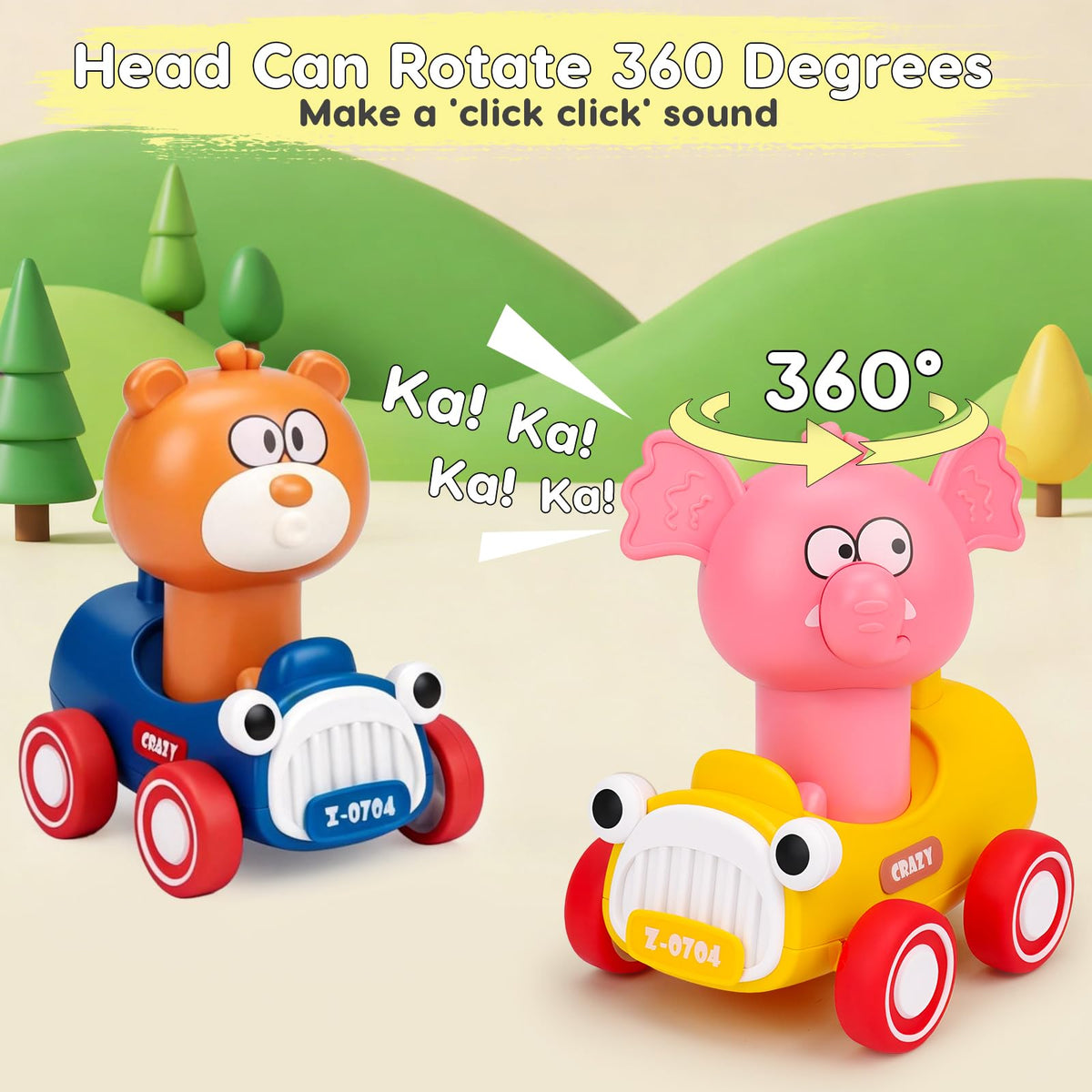 Baby Press and Go Car Toys for 1-2-3 Year Old Boys,Push Go Animal Racing Baby Cars Toys for Toddlers 12-18 Months,1st Christmas Birthday Gifts for 1 2 3 Year Old Boys Girls Toddler Toys for Boy & Girl 🍁 All In One Marketplace Canada