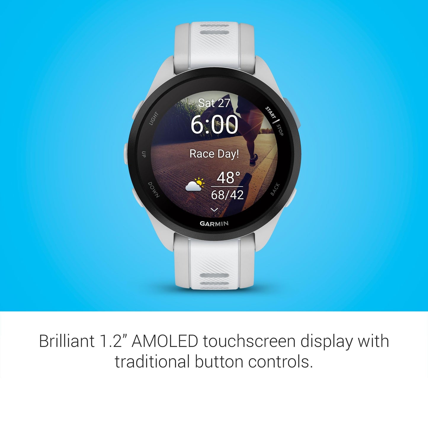 Garmin Forerunner® 165, Running Smartwatch, Colorful AMOLED Display, Training Metrics and Recovery Insights, Whitestone 🍁 All In One Marketplace Canada