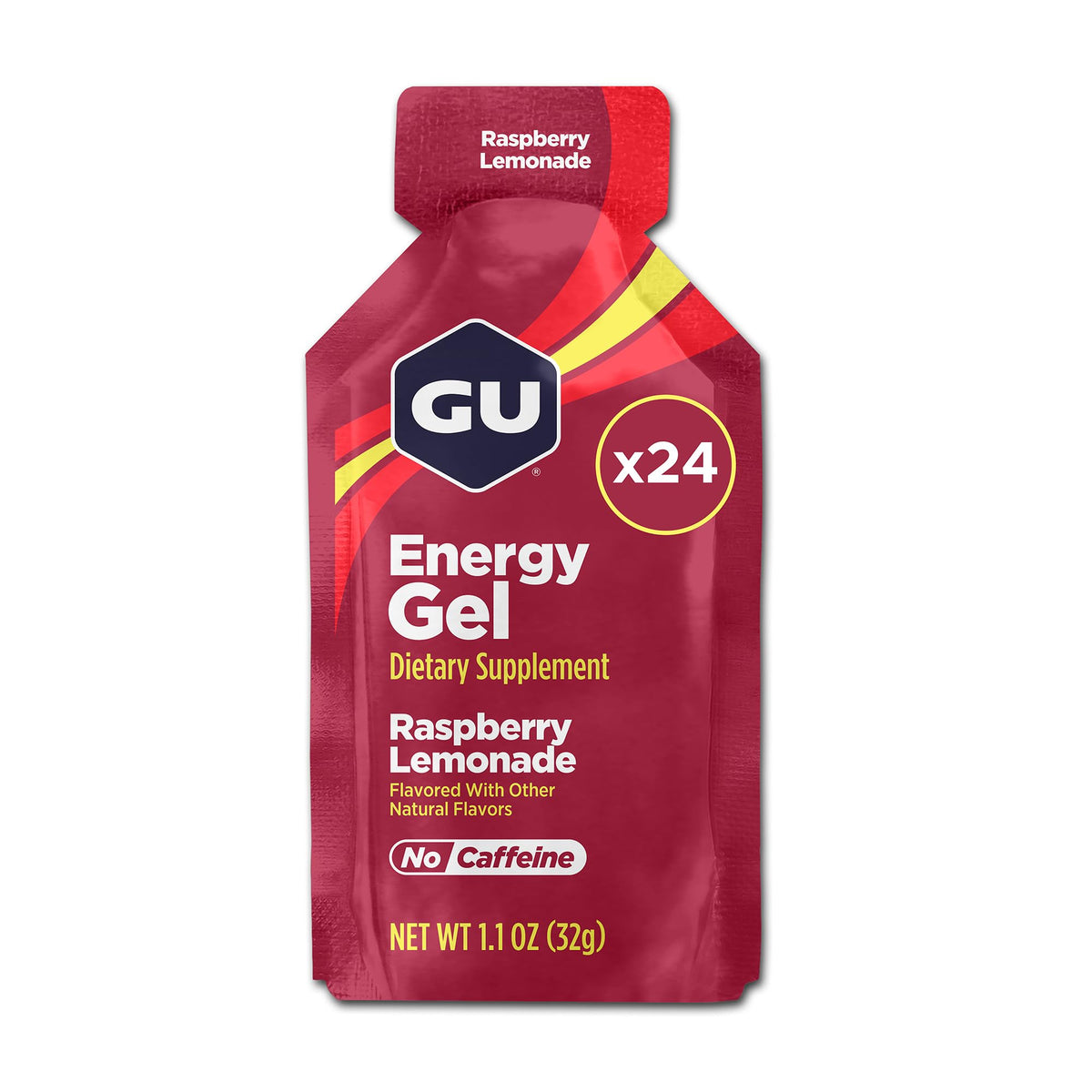 GU Energy Original Sports Nutrition Energy Gel, 24-Count, Raspberry Lemonade