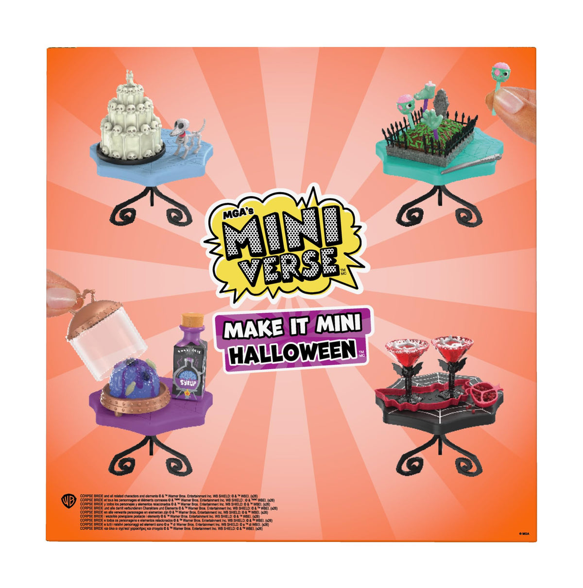 MGA's Miniverse Make It Mini Halloween (Lot de 3) 2026, Les Noces funèbres, mini objets de collection, emballage mystère, effrayant, Halloween, saisonnier, DIY, loisirs créatifs, résine, NON comestible, collectionneurs, 8 ans et +