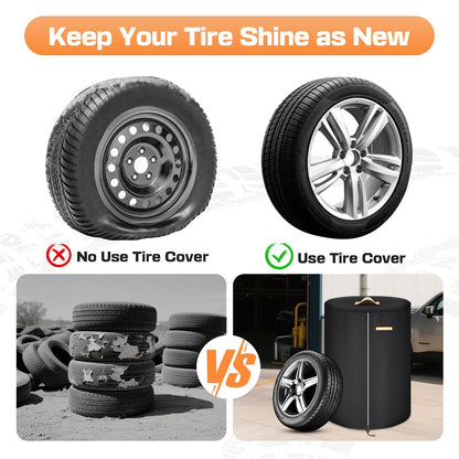 2 Pack Tire Covers for Storage, Tire Storage Bag with Reflective Stripe for Nitghttime Protection, Waterproof Winter Tire Covers for Storage Set of 4 Outdoor for Trucks, Fit 30 Inch Tires in Diameter 🍁 All In One Marketplace Canada
