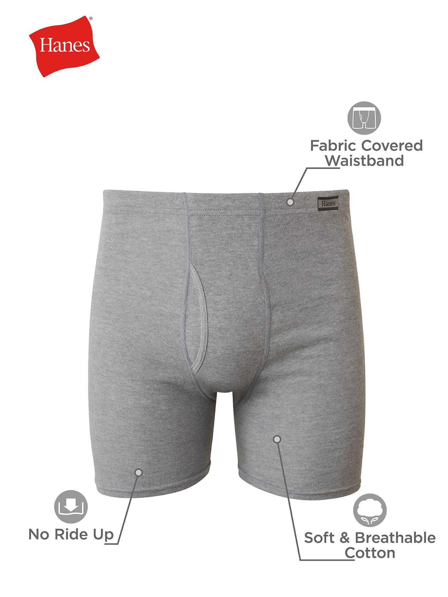 Hanes Men's 4 Pack FreshIQ Boxer Brief with ComfortSoft Waistband, Assorted, Large Hanes