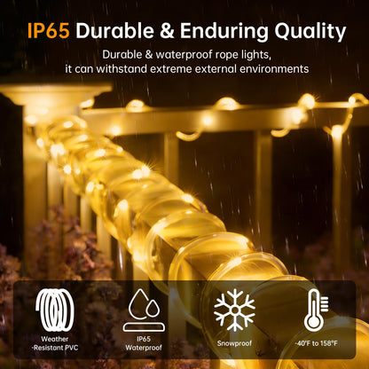 Solar Rope Lights for Outside, 33ft 100 LED Warm White Solar String Lights 🍁 All In One Marketplace Canada