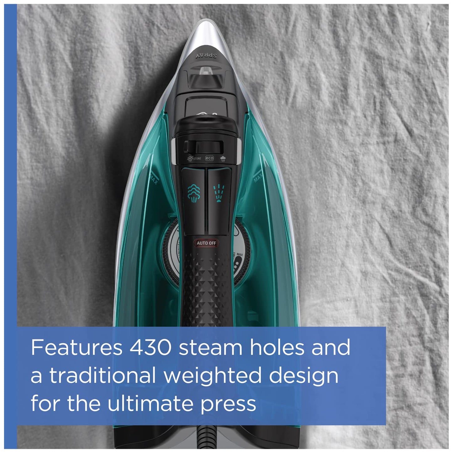 Rowenta Pro Master Stainless Steel Soleplate Steam Iron for Clothes, 1775 Watts, 210 g/min, 400 Microsteam Holes, Anti-Drip, Auto Shutoff, Powerful Steam, DW8360, Black & Blue 🍁 All In One Marketplace Canada Rowenta