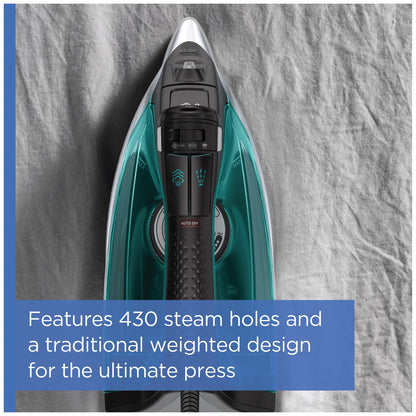 Rowenta Pro Master Stainless Steel Soleplate Steam Iron for Clothes, 1775 Watts, 210 g/min, 400 Microsteam Holes, Anti-Drip, Auto Shutoff, Powerful Steam, DW8360, Black & Blue 🍁 All In One Marketplace Canada Rowenta