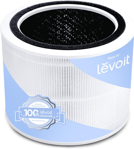 Levoit Core 200S-P Air Purifier Replacement Filter, Genuine 3-in-1 Filter with High-Efficiency Activated Carbon, Removes Smoke, Odors, Allergens, Core 200S-RF, 1 Pack