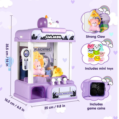 CWLAKON Claw Machine for Kids Adults with Sound, Unicorns Toys for Girls Age 3+, Arcade Games Mini Vending Machine with Mini Plush Toys, Candy Grabber Prize Dispenser Machine, Christmas Birthday Gifts 🍁 All In One Marketplace Canada