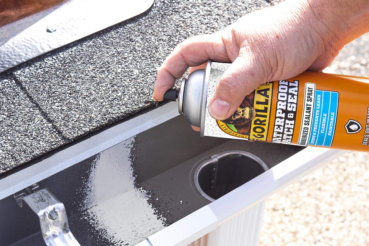 Gorilla Waterproof Patch & Seal Spray, Flexible Rubberized Coating, Seals Out Water Air & Moisture, Stops & Prevents Leaks, White, 14oz/396g, (Pack of 1) 🍁 All In One Marketplace Canada
