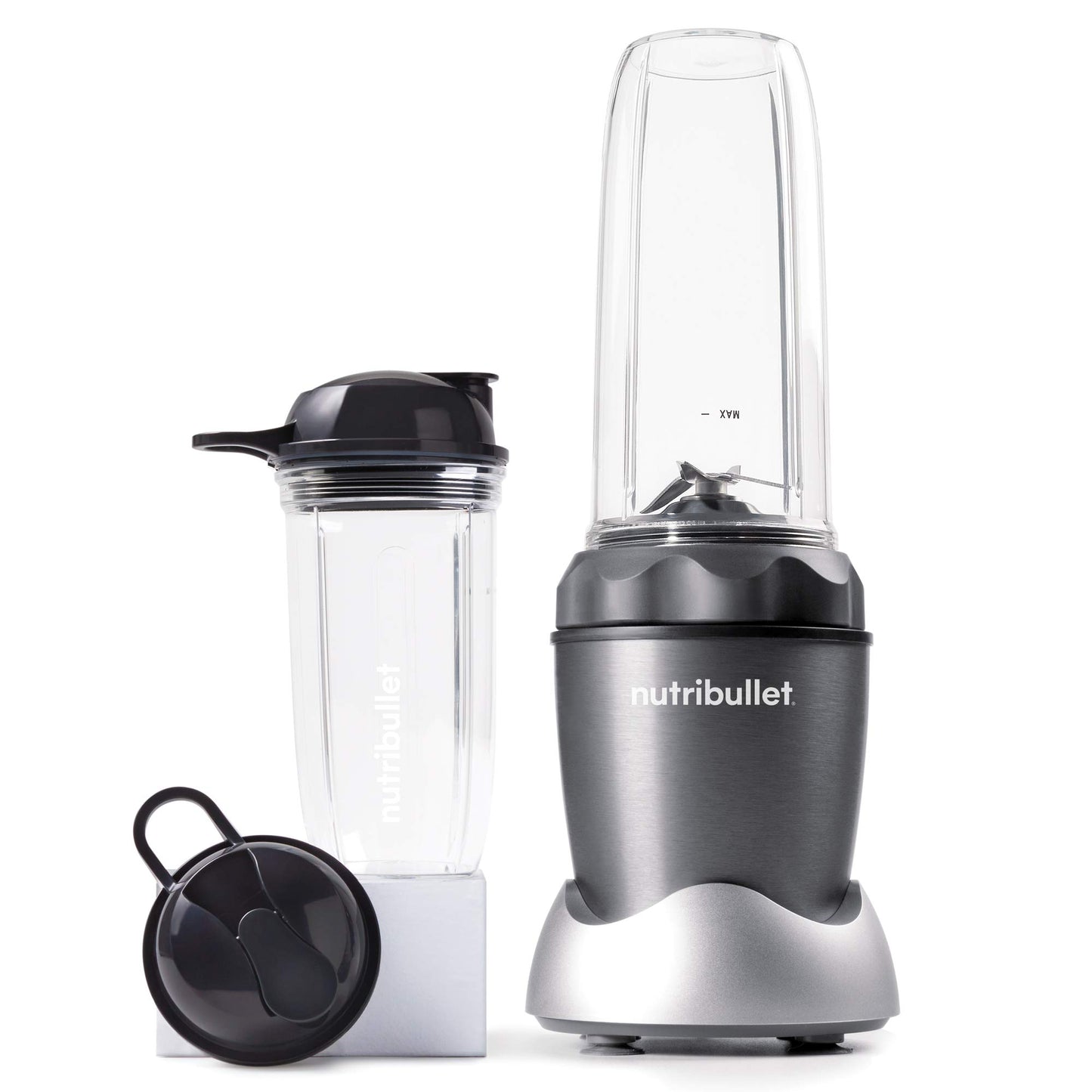 Nutri Bullet NB50100C Pro 1000 Single Serve Blender (1000W) 7-Piece Set, Dark Gray/Light Gray Skirt - Available at All In One Marketplace Canada