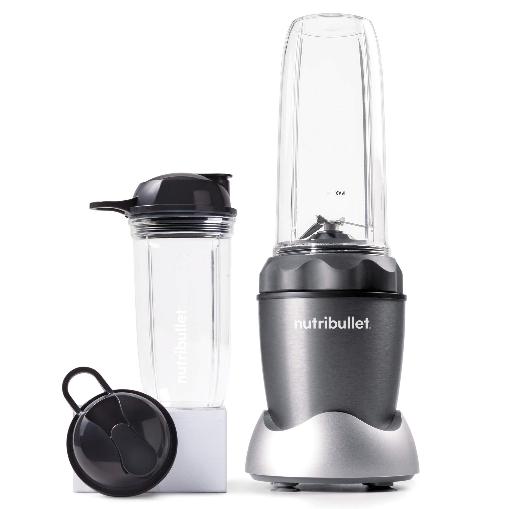 Nutri Bullet NB50100C Pro 1000 Single Serve Blender (1000W) 7-Piece Set, Dark Gray/Light Gray Skirt - Available at All In One Marketplace Canada