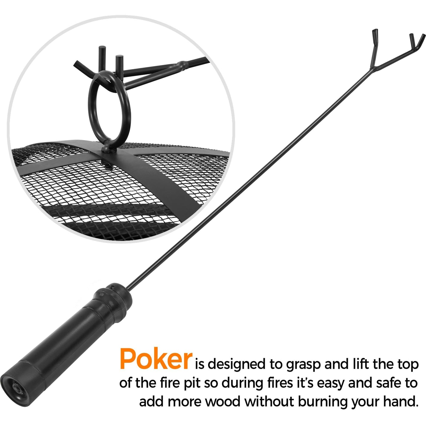 Yaheetech 30in Fire Pits with Poker & Spark Screen Deep Large Fire Bowl Yaheetech