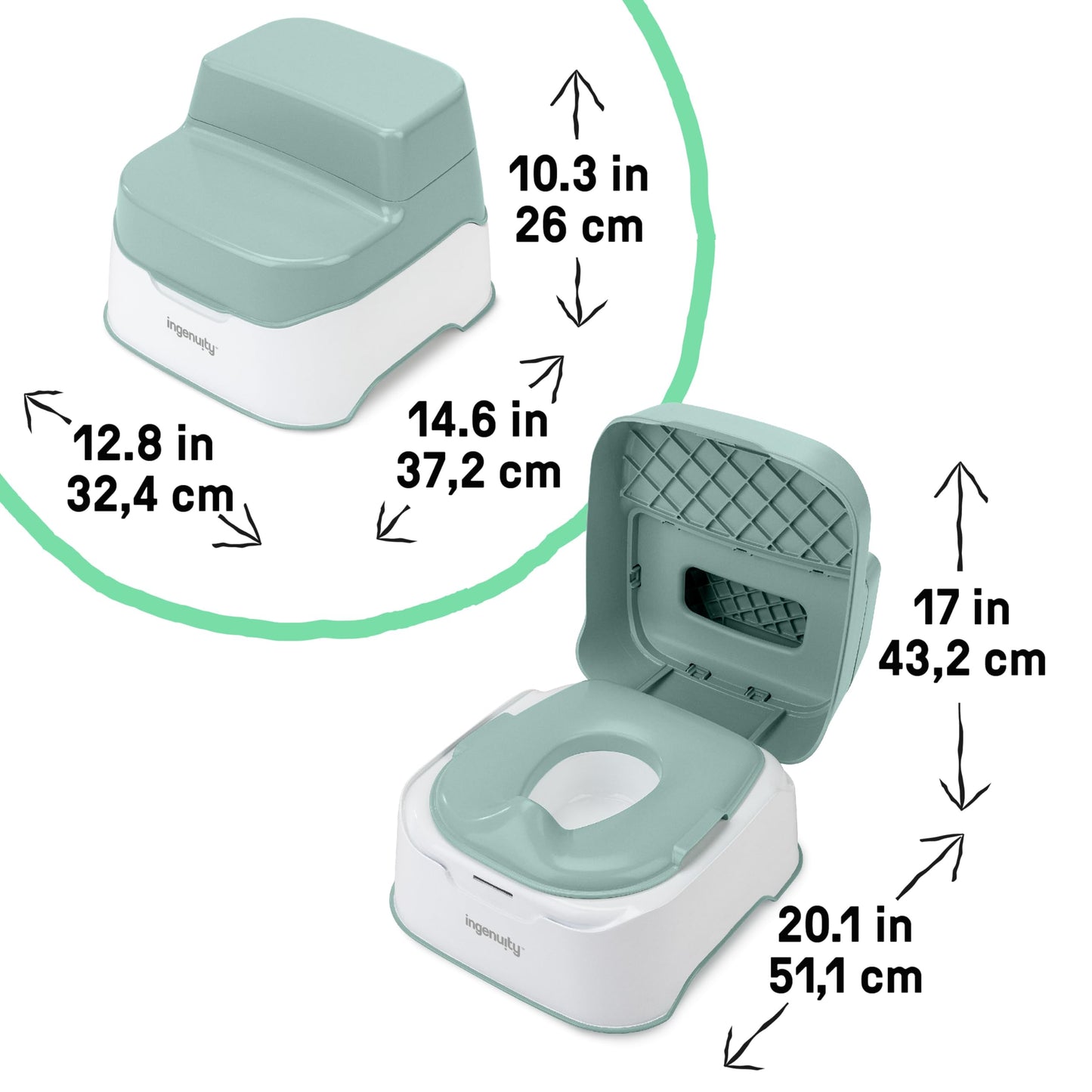 Ingenuity Prepare to Potty 3-in-1 System - Potty, Topper, Step Stool, Easy Setup, For Ages 18 Months+ 🍁 All In One Marketplace Canada
