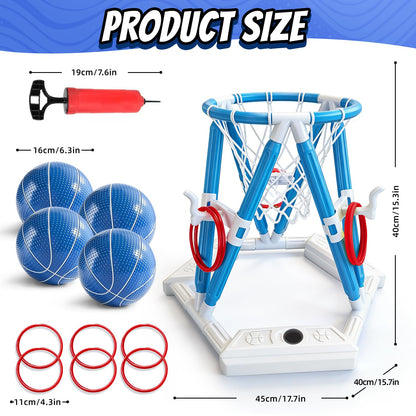 Pool Basketball Hoop Toys, Inflatable Water Basketball Game Pool, Pool Floaties Basketball Hoop Toy Outdoor Toys for Kids Boys Aged 4-18 and Adults (L) - Available at All In One Marketplace Canada