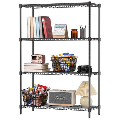 FDW Storage Shelves,Wire Shelving Unit Metal Shelves Heavy Duty Layer Rack Storage Rack Adjustable Utility (Black, 36" x 14" x 54") FDW