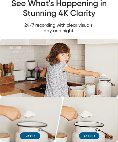eufy Indoor Cam E30, Latest Generation, 4K UHD Security Camera, 360 Pan-Tilt, Color Night Vision, Al Detection for Human/Pet/Audio/Crying, Human/Pet Auto Tracking, Works with Homekit