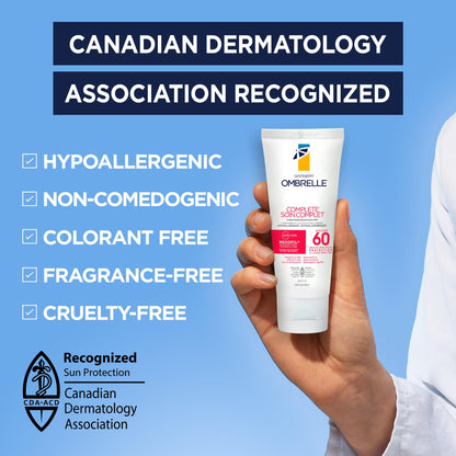 Garnier Ombrelle Complete Sunscreen Lotion, SPF 60, For Body and Face, Very High Broad Spectrum Advanced UVA/UVB Protection, Non-Greasy, Water Resistant, Hypoallergenic, Non-Comedogenic, 200ml - Available at All In One Marketplace Canada