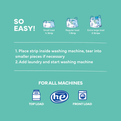 Tru Earth Compact Dry Laundry Detergent Sheets, Unscented - Up to 128 Loads (64 Sheets) - Paraben-Free - Original Eco-Strip Liquidless Laundry Detergent, Travel Laundry Sheets