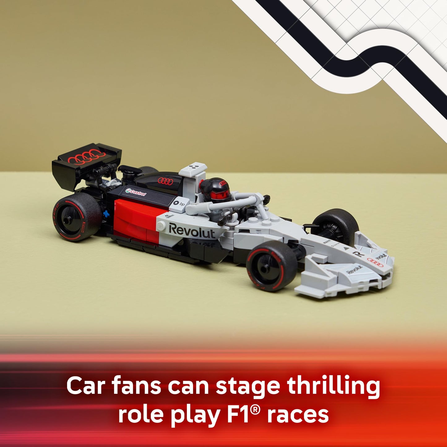 LEGO Speed Champions Audi Revolut F1 Team R26 Race Car Toy - Building Sets for Boys & Girls, Ages 10+ - F1 Car Kit for Display or Play - Gift for Birthdays - 77259 LEGO