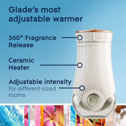 Glade PlugIns Air Freshener Oil Kit, Scented and Essential Oils for Home and Bathroom, Hawaiian Breeze, 2 Warmers + 6 Refills Glade