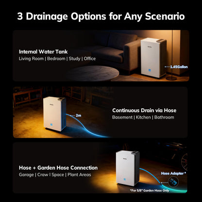 AEOCKY 4500 Sq.Ft Most Efficient Energy Star 2025 Dehumidifier, Max 80 Pint/D Smart Compressor Dehumidifier with Drain Hose, Intelligent Humidistat,for Basement,Bedroom,Home,Bathroom